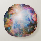 カラフルな宇宙の枕 ラウンドクッション (正面)
