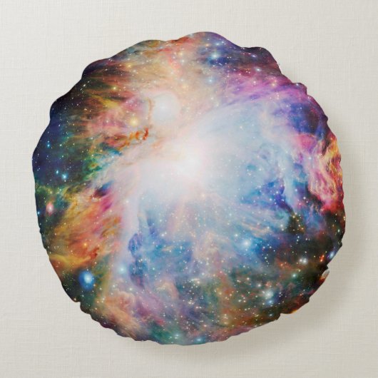 カラフルな宇宙の枕 ラウンドクッション (裏面)