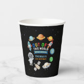 カラフルな宇宙の誕生日パーティー 紙コップ (正面)