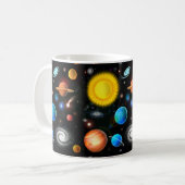 カラフルな宇宙天文学の宇宙のマグ コーヒーマグカップ (正面左)