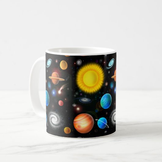 カラフルな宇宙天文学の宇宙のマグ コーヒーマグカップ (正面左)