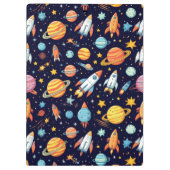 カラフルな宇宙探査パターン クリップボード (裏面)