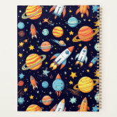 カラフルな宇宙探査パターン プランナー手帳 (裏面)