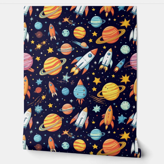 カラフルな宇宙探査パターン 壁紙 (ほどく)