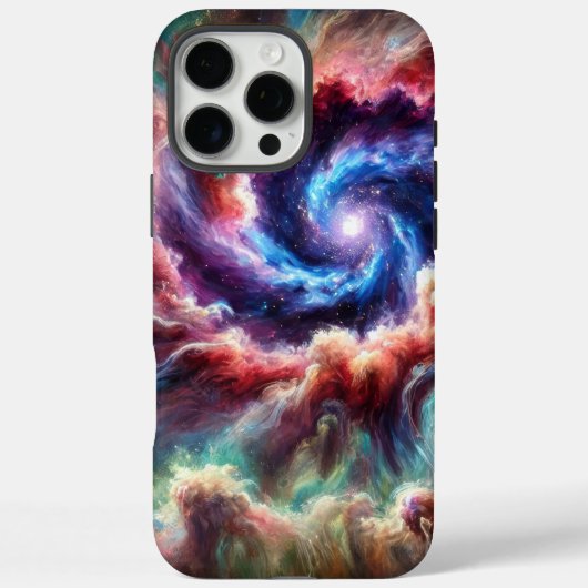 カラフルな宇宙銀河の渦巻きと輝く星雲 Case-Mate iPhoneケース (裏面)