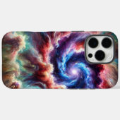 カラフルな宇宙銀河の渦巻きと輝く星雲 Case-Mate iPhoneケース (裏面 (横))