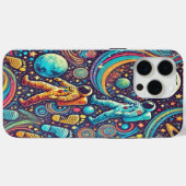 カラフルな宇宙飛行士の宇宙遊泳パターン Case-Mate iPhoneケース (裏面 (横))