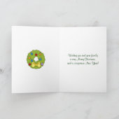 カラフルな宝玉のクリスマスツリー+リース シーズンカード (内部)