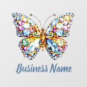 カラフルな宝石の蝶 ウィンドウサイン (シート)