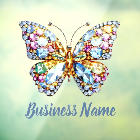 カラフルな宝石の蝶 ウィンドウサイン (シート3)