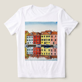 カラフルな家々 トライブレンドTシャツ