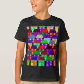 カラフルな家のコミュニティTシャツ Tシャツ (正面)