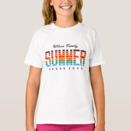 カラフルな家族の夏の夕日ビーチバケーション Tシャツ