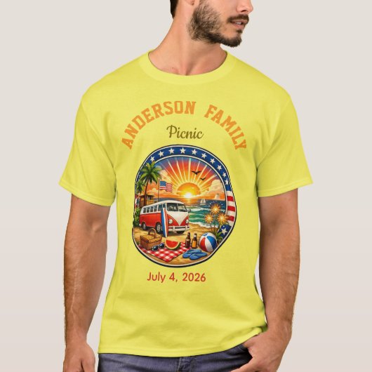 カラフルな家族パーティーのTシャツ Tシャツ (正面)