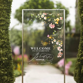 カラフルな小さな野の花 ブライダルシャワーのウェルカムサイン アクリルサイン