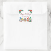 カラフルな小人のいるおしゃれなスクリプトのホリデー スクエアシール (バッグ)