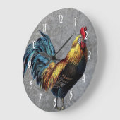 カラフルな小型のオンドリ ラージ壁時計 (傾斜)