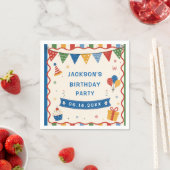 カラフルな小学校の誕生日パーティー スタンダードカクテルナプキン (インサイチュ)