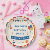カラフルな小学校の誕生日パーティー ペーパープレート (パーティー)