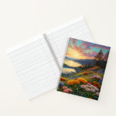 カラフルな山の湖と花の芸術 ノートブック (内部)