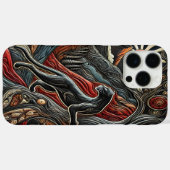 カラフルな山岳風景の中の豹 Case-Mate iPhoneケース (裏面 (横))