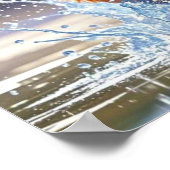 カラフルな巨大な幸せな遊び心のある面白い犬が、バシャッと飛び込んだ ポスター (角)