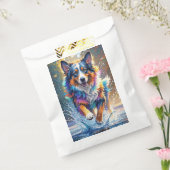 カラフルな巨大な幸せな遊び心のある面白い犬が、ピチャッと音を立てて水しぶきを上げる フェイバーバッグ (封をした状態)