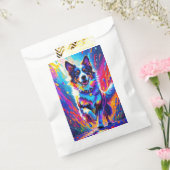 カラフルな巨大な幸せな遊び心のある面白い犬が、ピチャッと音を立てて水しぶきを上げる フェイバーバッグ (封をした状態)