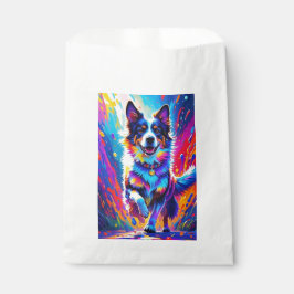 カラフルな巨大な幸せな遊び心のある面白い犬が、ピチャッと音を立てて水しぶきを上げる フェイバーバッグ