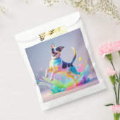 カラフルな巨大な幸せな遊び心のある面白い犬が、ピチャッと音を立てて水しぶきを上げる フェイバーバッグ (封をした状態)