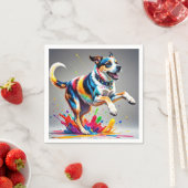 カラフルな巨大な幸せな遊び心のある面白い犬！ スタンダードカクテルナプキン (インサイチュ)