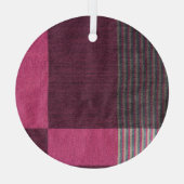 カラフルな布地の表面：上から見た図 ガラスオーナメント (裏面)