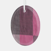 カラフルな布地の表面：上から見た図 ガラスオーナメント (正面左)