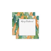 カラフルな常緑樹のクリスマスツリーの森 ノートカード (正面/裏面インサイチュ)