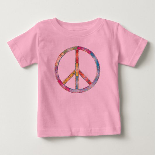 カラフルな平和の印 ベビーTシャツ (正面)