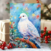 カラフルな平和の鳩のクリスマス シーズンカード