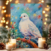 カラフルな平和の鳩のクリスマス シーズンカード