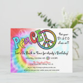 カラフルな平和パーティの招待状 招待状 (スタンド正面)