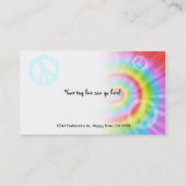 カラフルな平和プロフィールカード 名刺 (裏面)