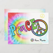カラフルな平和メッセージカード ノートカード (正面/裏面)