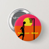 カラフルな平和愛ネットボール 缶バッジ (正面&裏面)