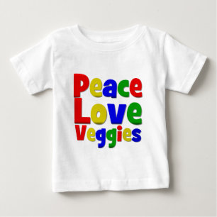 カラフルな平和愛野菜 ベビーTシャツ
