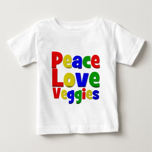 カラフルな平和愛野菜 ベビーTシャツ (正面)