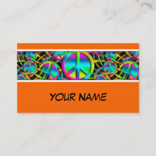 カラフルな平和継ぎ目が無いパターン + あなたのアイディア 名刺