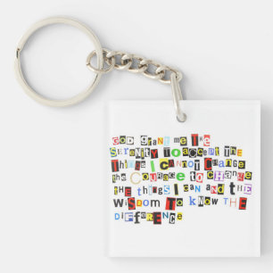 カラフルな平静の祈りの言葉のアクリルKeychain キーホルダー