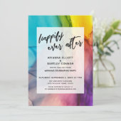 カラフルな幸せな結婚式の披露宴 招待状 (スタンド正面)