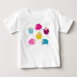 カラフルな幸せな羊のキッズTシャツ ベビーTシャツ
