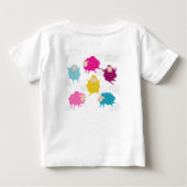 カラフルな幸せな羊のキッズTシャツ ベビーTシャツ (裏面)