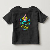 カラフルな幸せダンス うさぎ尻尾フリフリ トドラーTシャツ (正面)