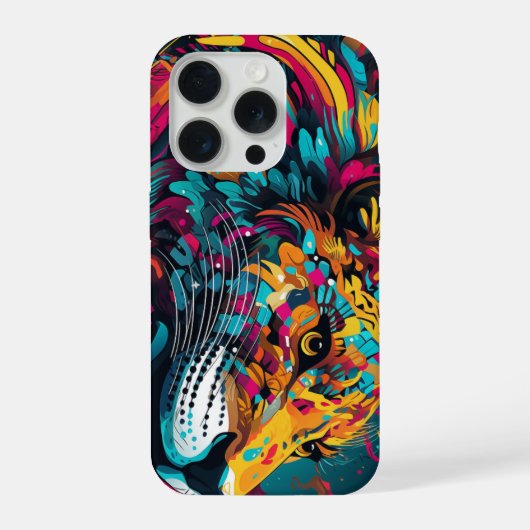 カラフルな幻想のトラ iPhoneケース (裏面)